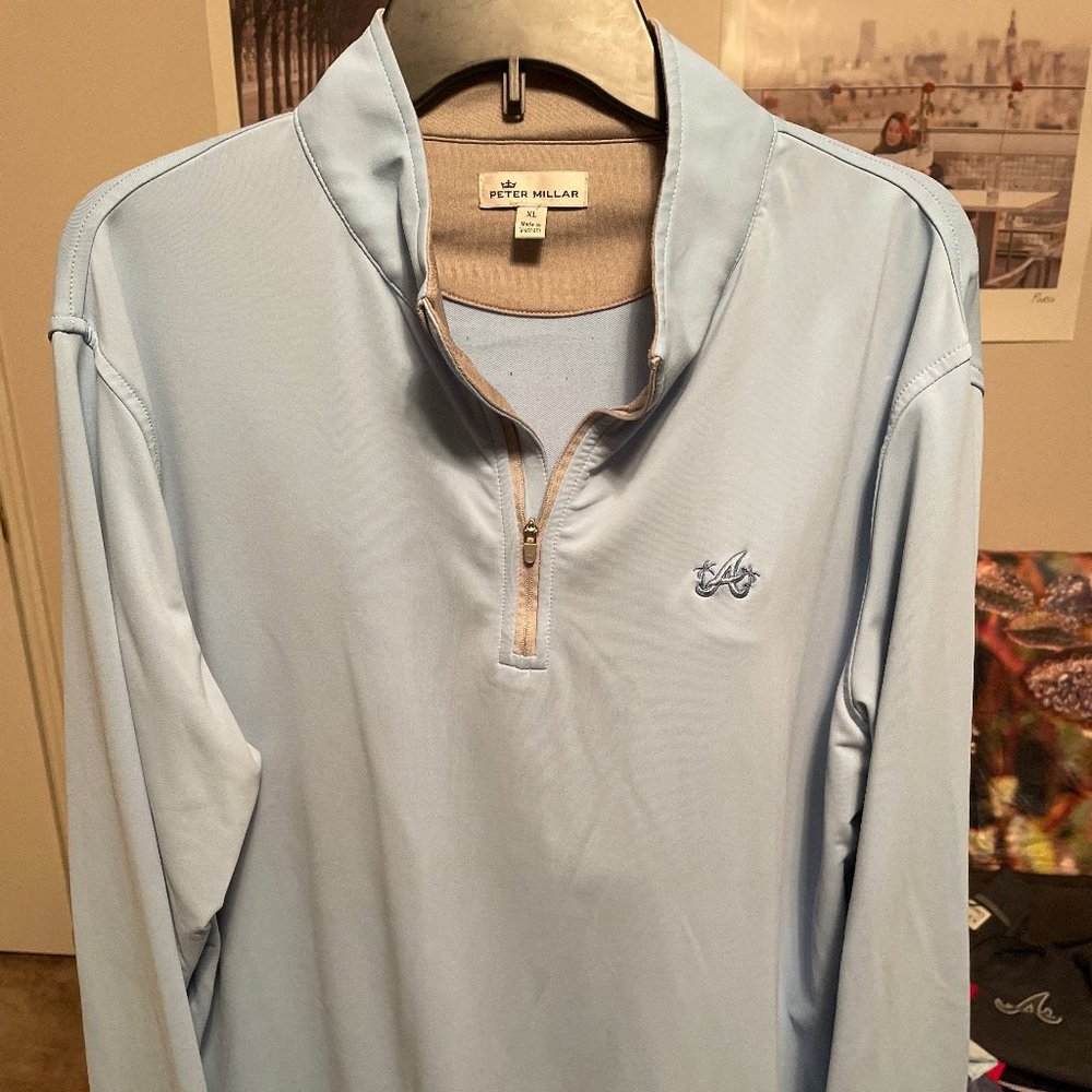 Men's Atlanta Braves Peter Millar Quarter-Zip Pullover Shirt